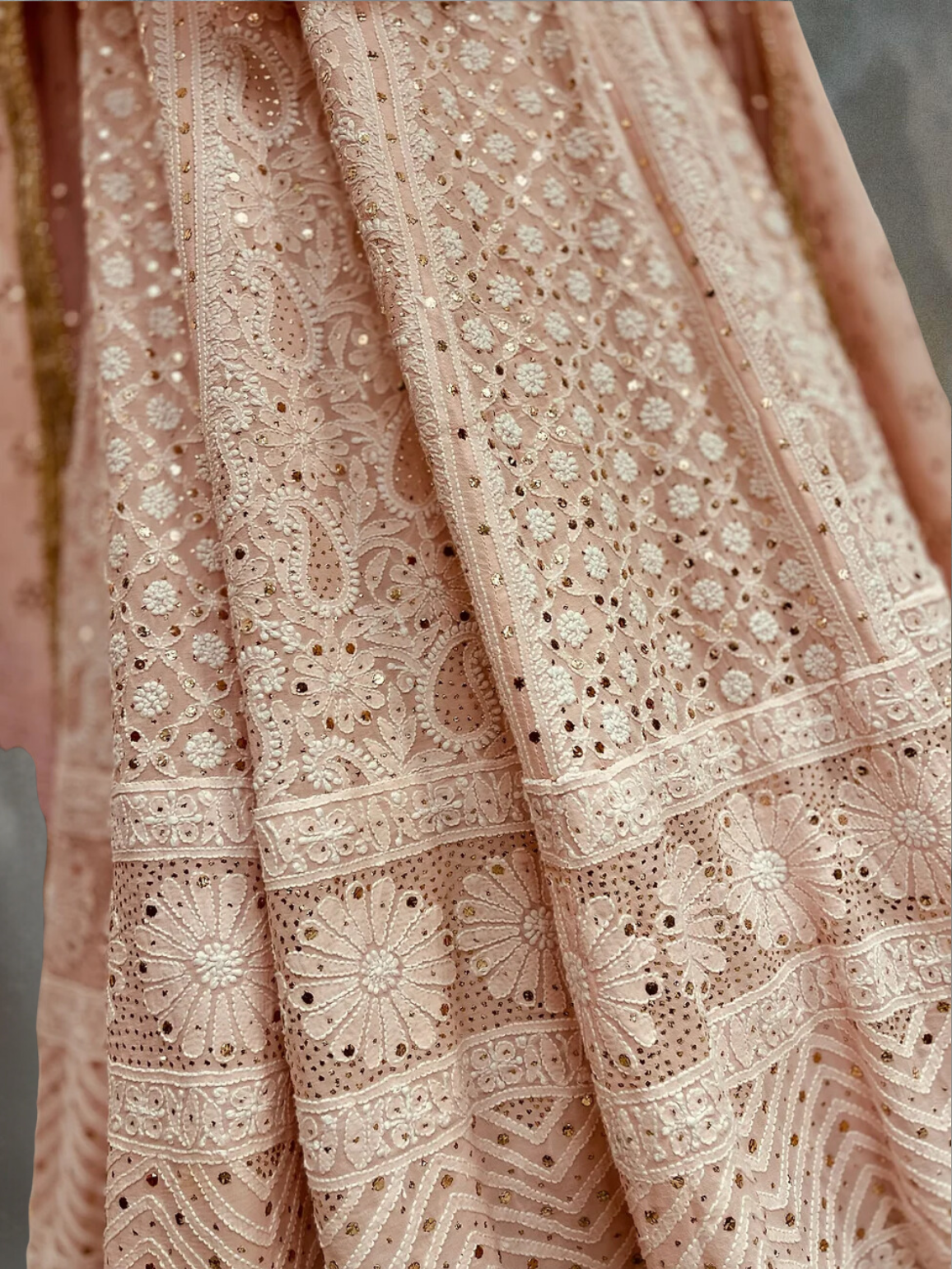 BLUSH PINK CHIKANKARI LEHENGA