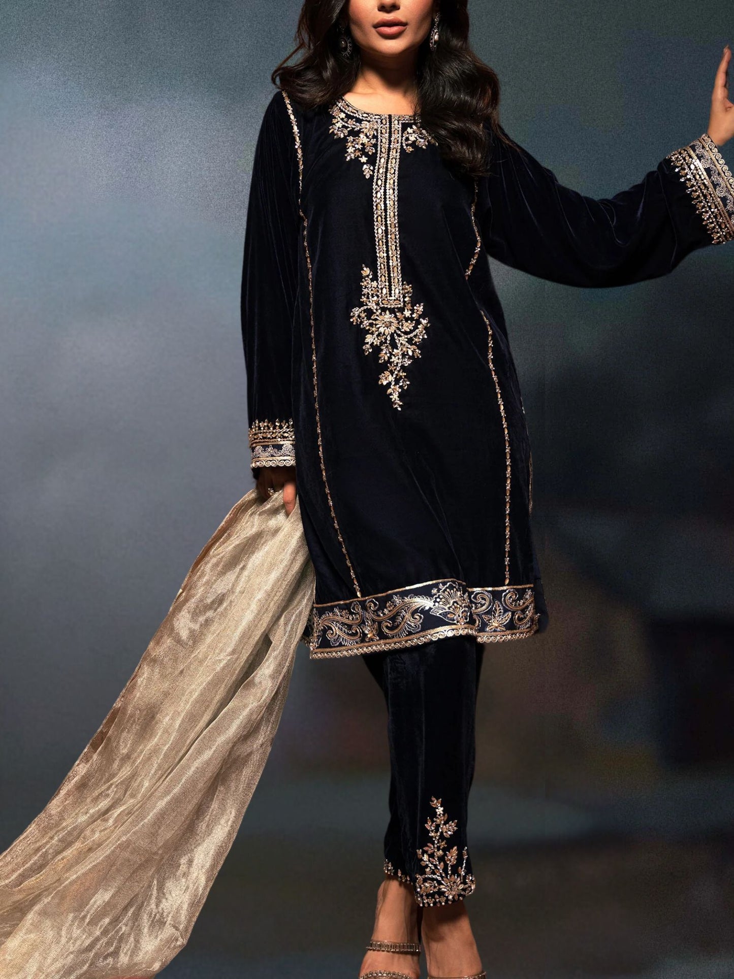 MIDNIGHT VELVET BLACK SUIT