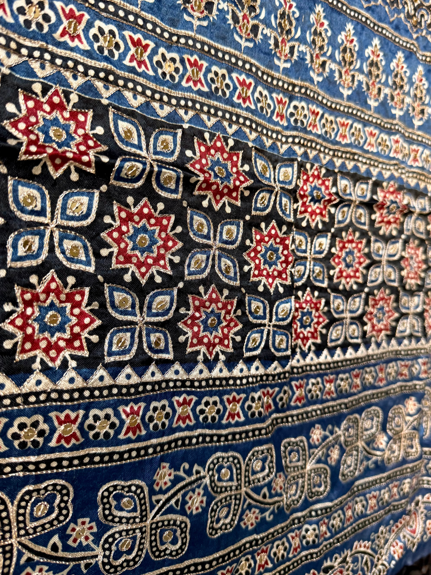 EMBROIDERED BANDHEJ AJRAKH DUPATTA