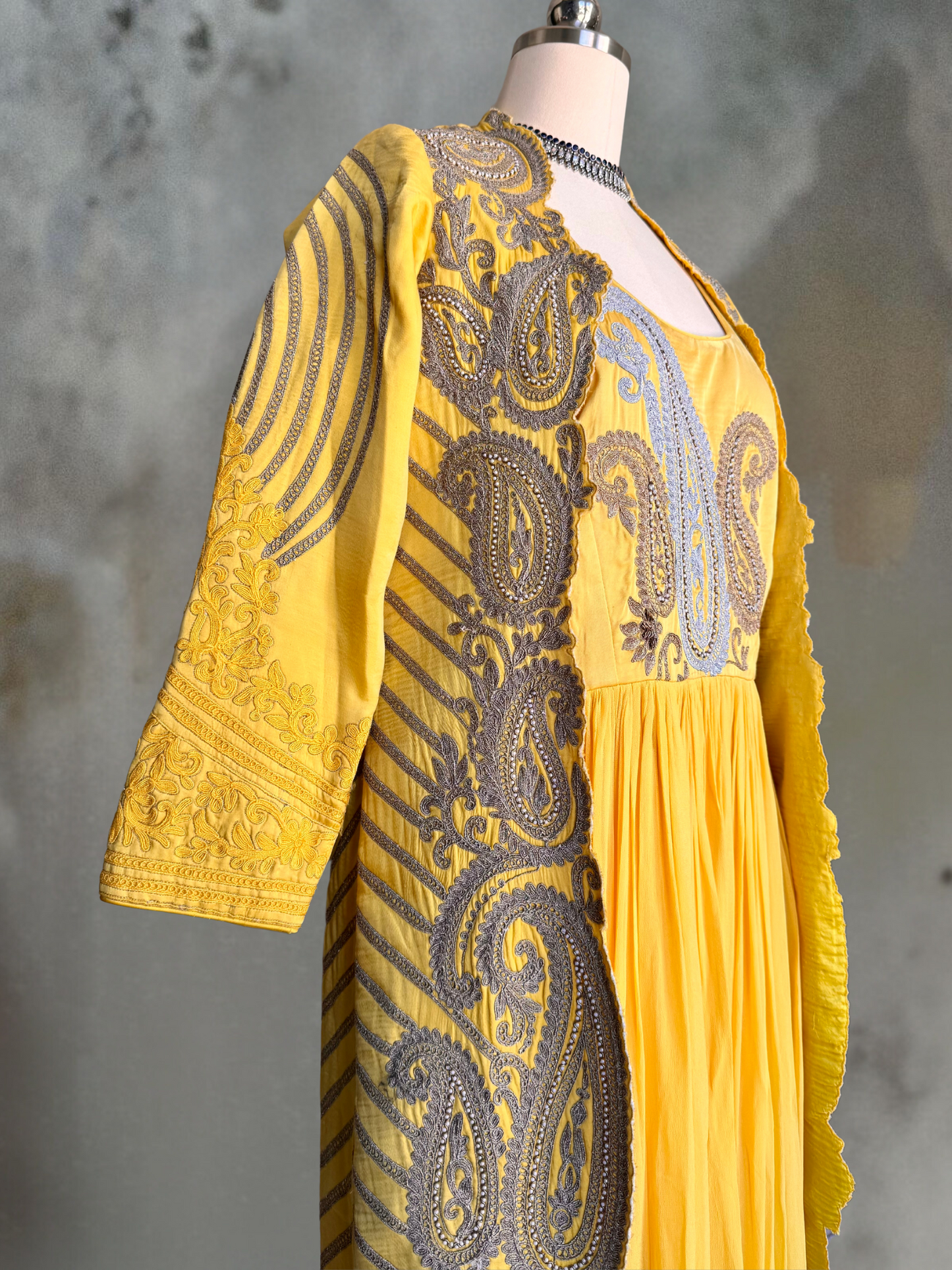 SILK AND CHIFFON 2 PIECE HAND EMBROIDERED SET