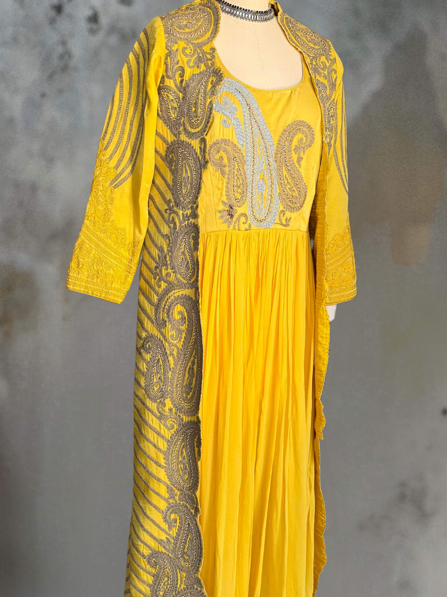 SILK AND CHIFFON 2 PIECE HAND EMBROIDERED SET