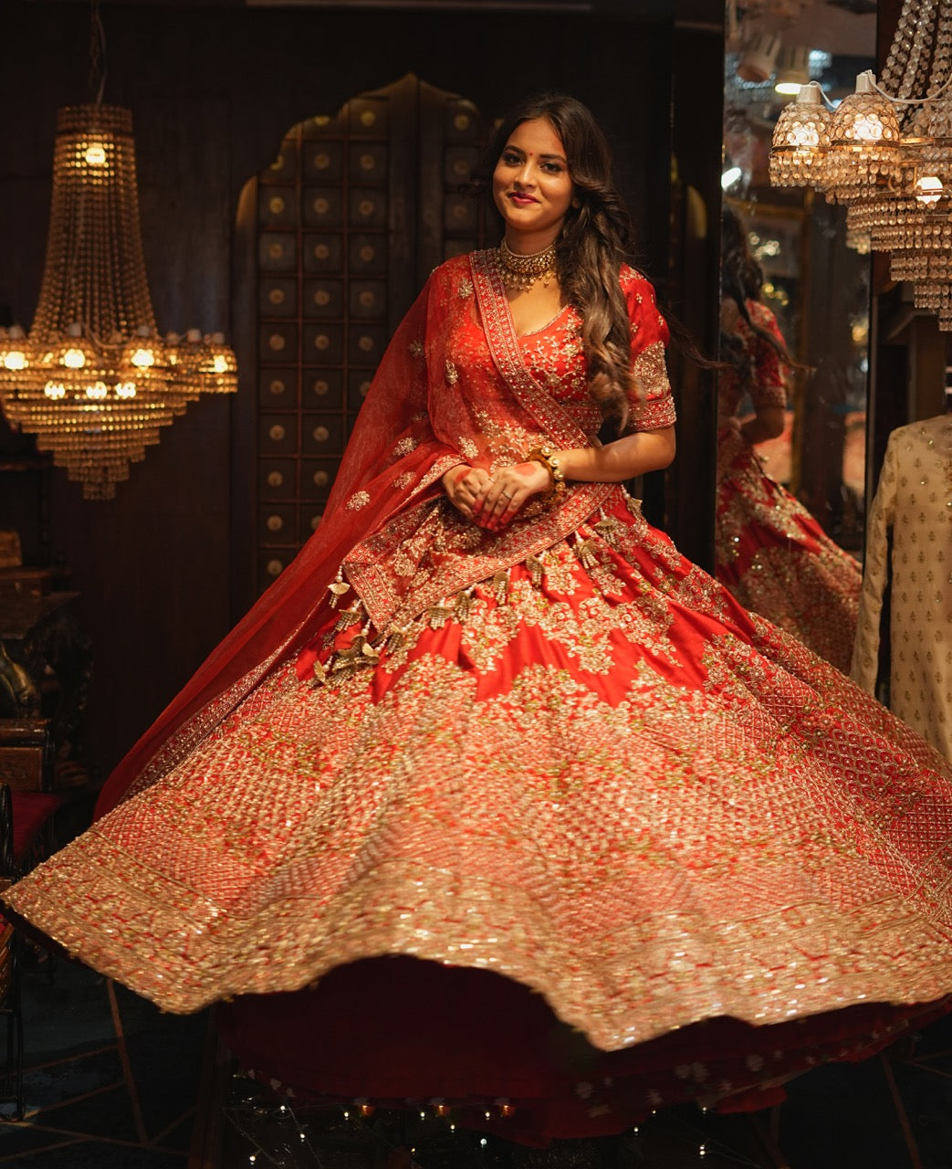 HEAVY PEARL BEADING SILK LEHENGA