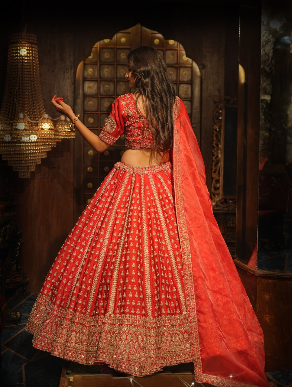 PAISLEY FULL BUTTI LINE SILK LEHENGA