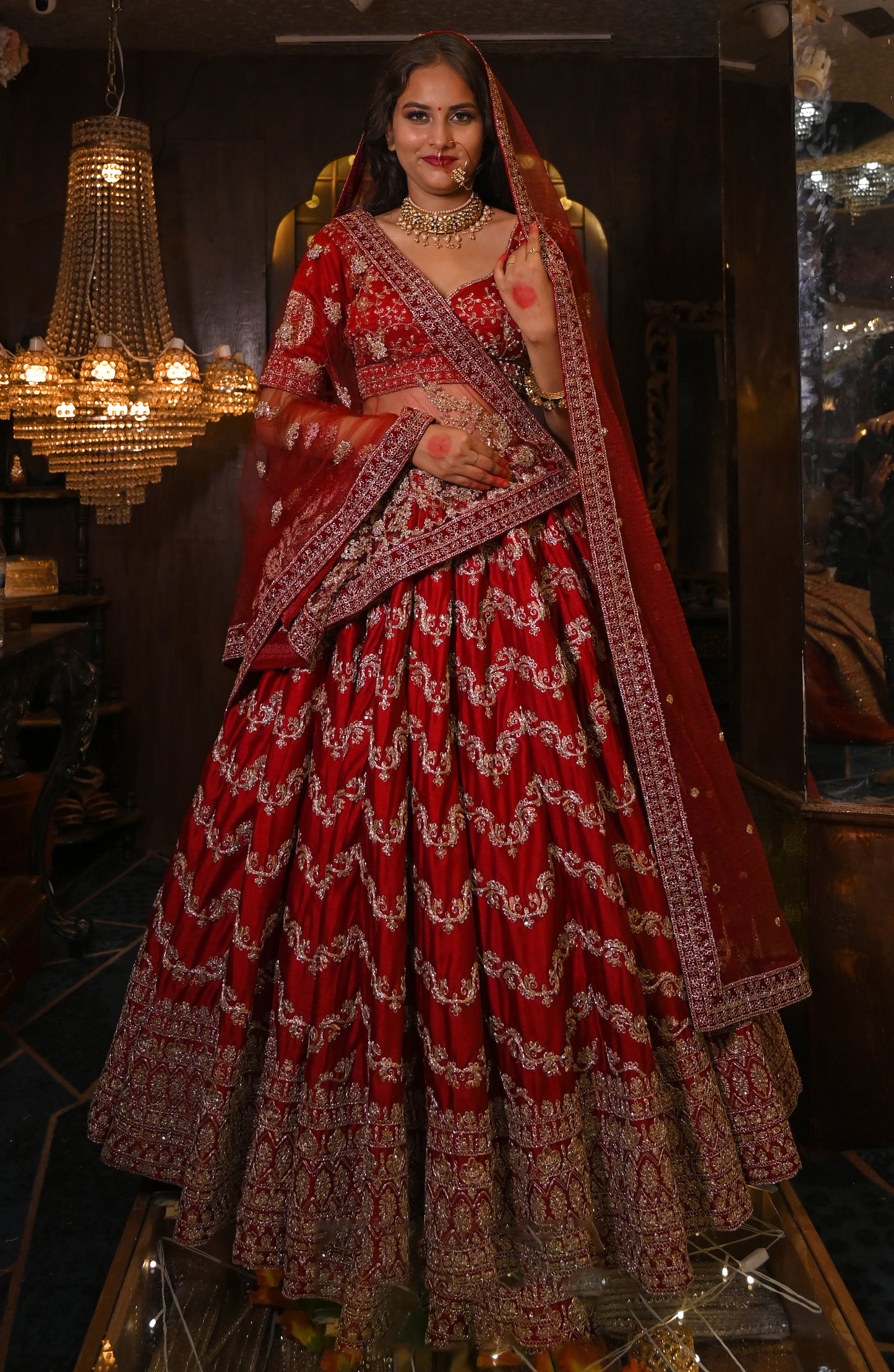 PAISELY ZIG ZAG SILK LEHENGA