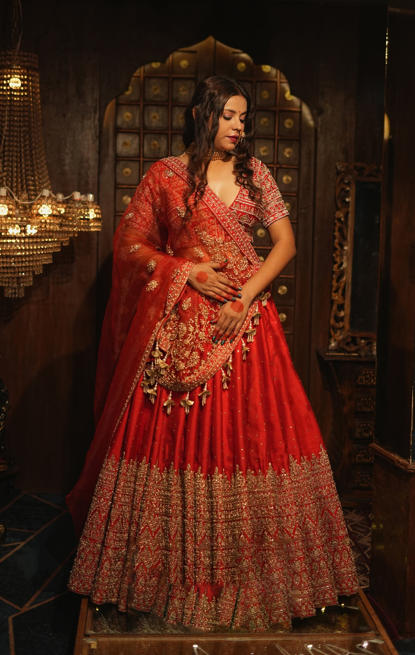 HALF BORDER SILK LEHENGA