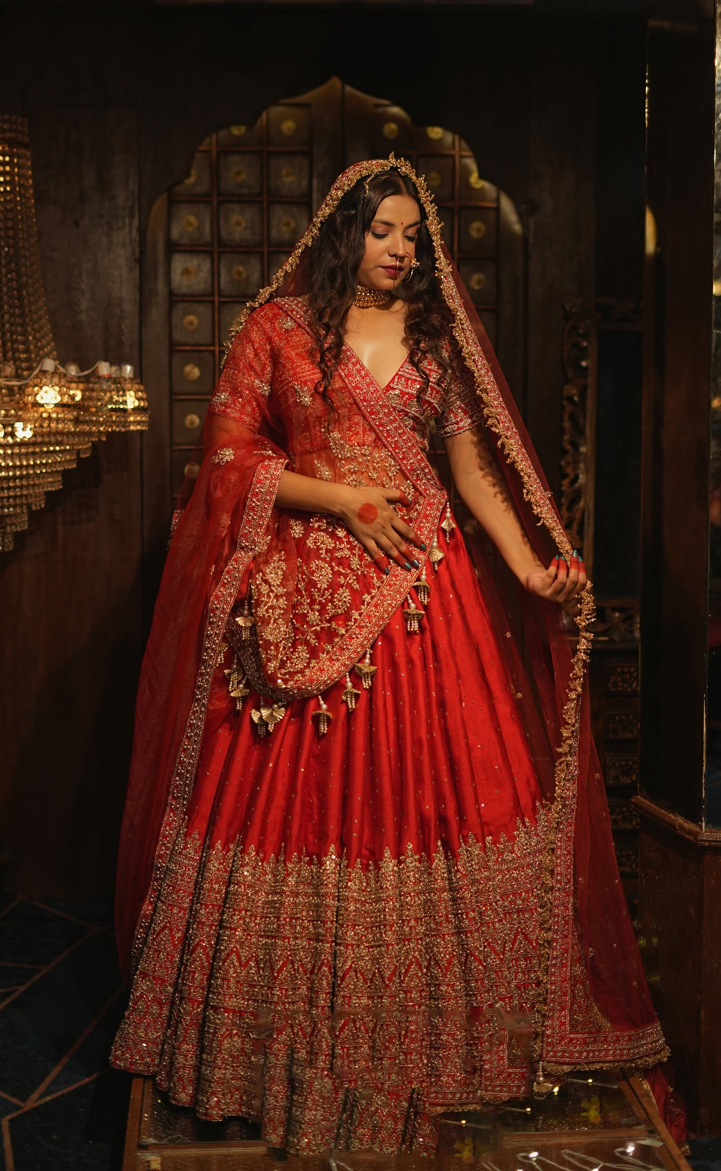 HALF BORDER SILK LEHENGA