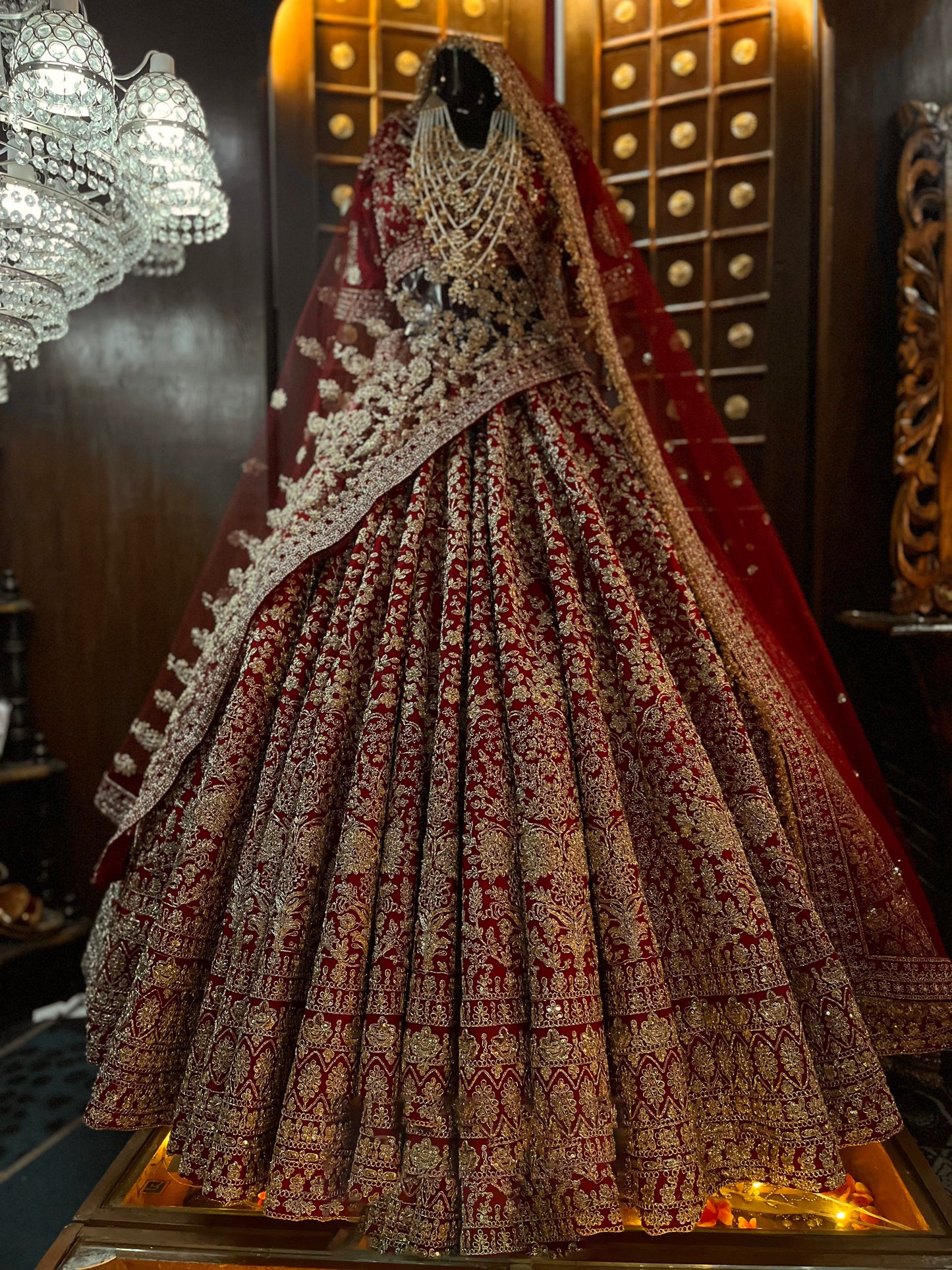 PAISLEY HEAVY EMBROIDERED ALLOVER SILK LEHENGA