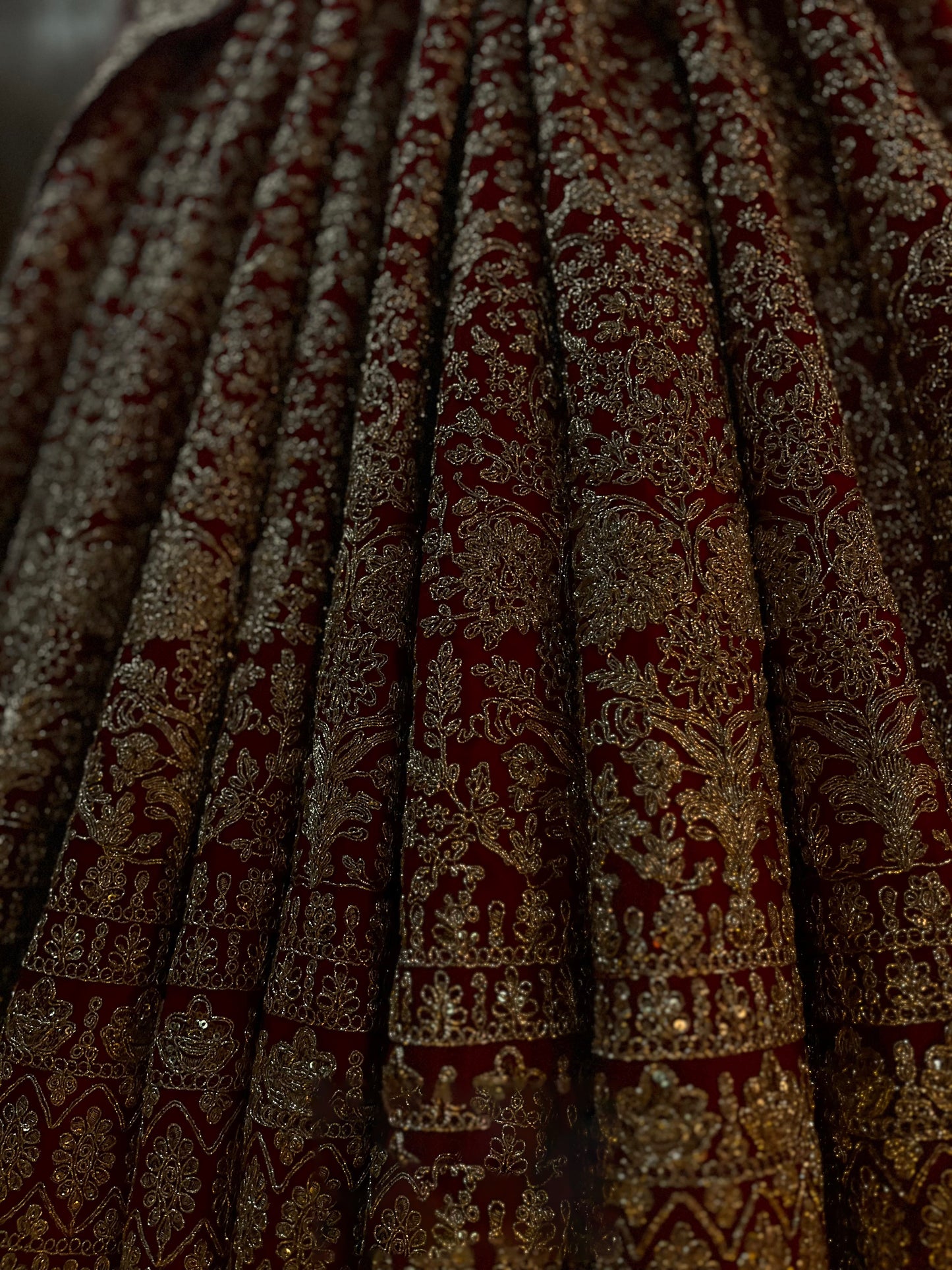 PAISLEY HEAVY EMBROIDERED ALLOVER SILK LEHENGA