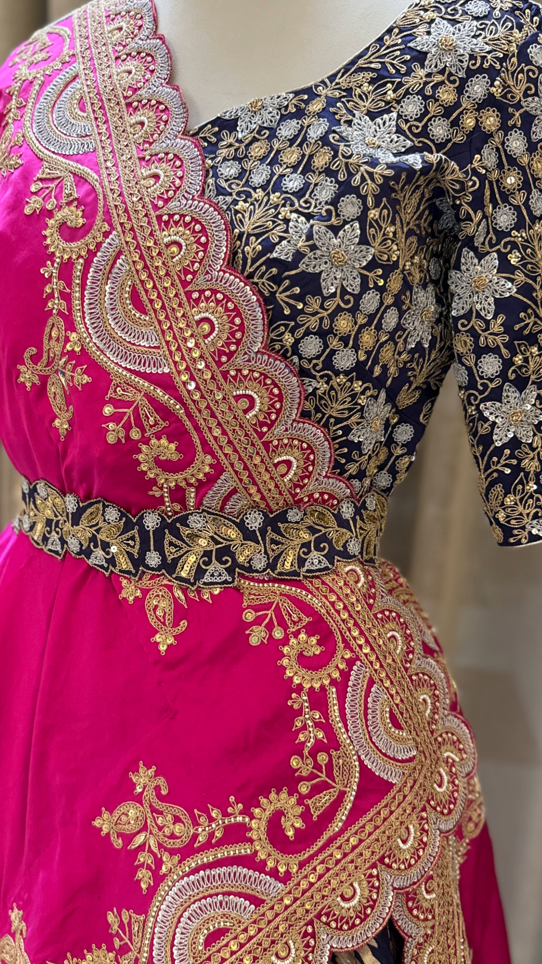 PURE KADWA WEAVE BANARASI LEHENGA WITH MARODI WORK DUPATTA