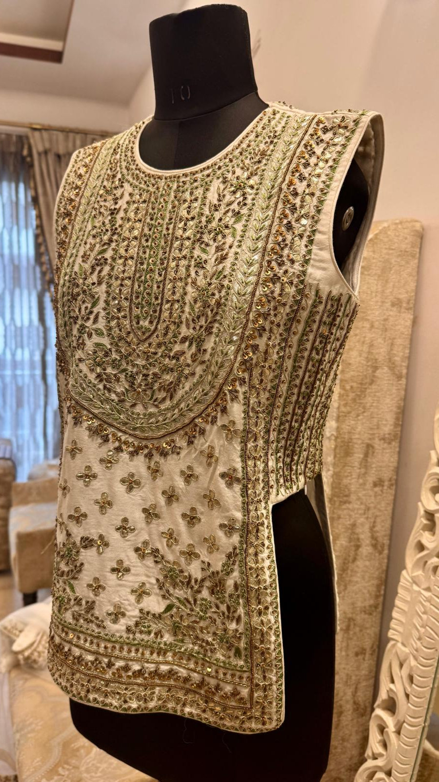 IVORY & GOLD GOTAPATTI SILK LEHENGA SET