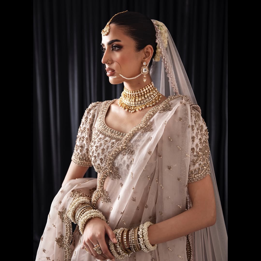 IVORY PINK ZARDOZI BRIDAL LEHENGA