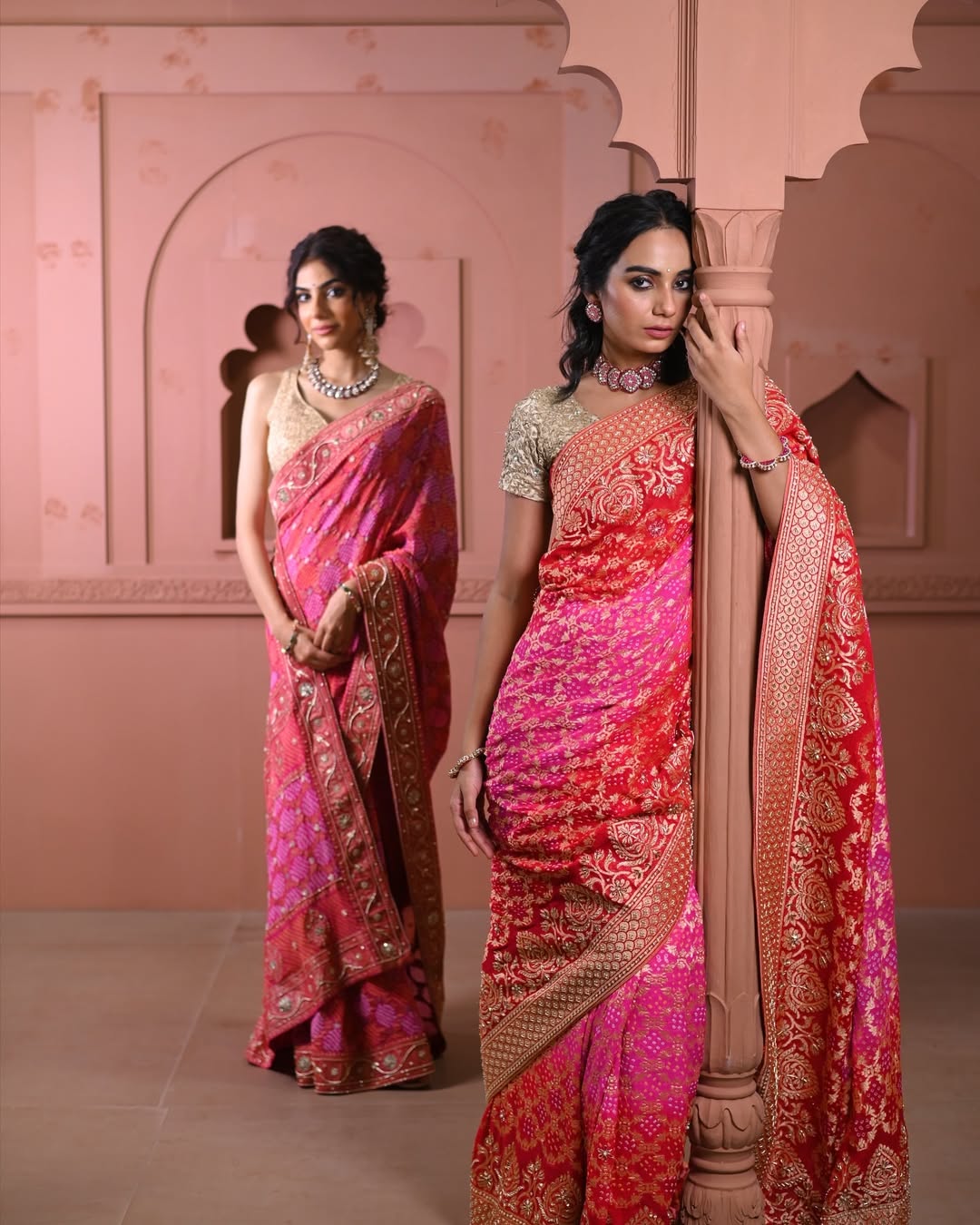 HANDCRAFTED BANDHANI SILK SARI- PINK