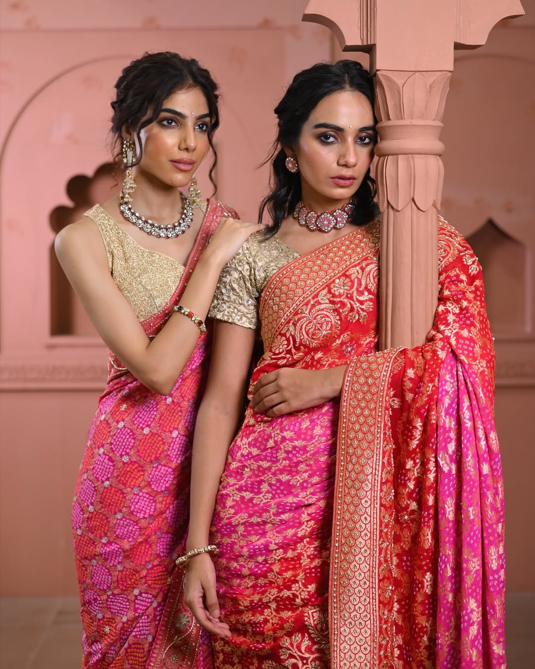 HANDCRAFTED BANDHANI SILK SARI- PINK