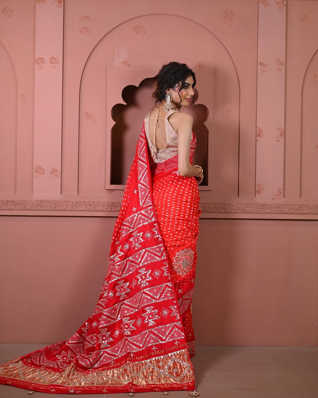 HANDCRAFTED BANDHANI SILK SARI- RED
