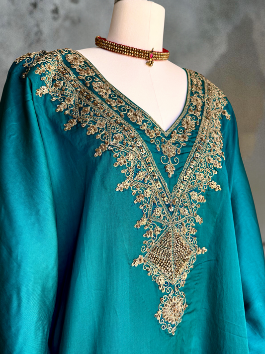 TEAL BLUE KAFTAN SUIT