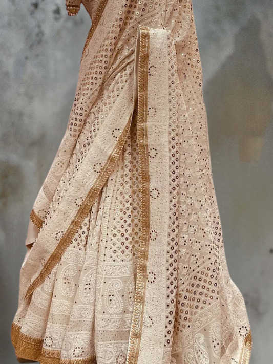 IVORY CHIKAN LEHENGA