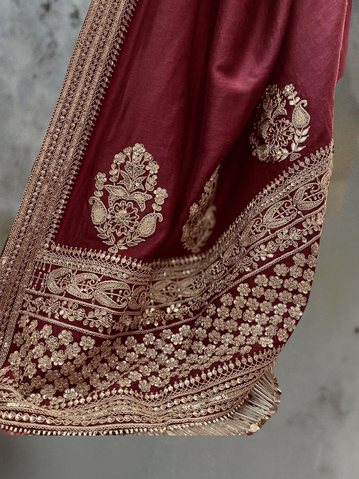 HAND EMBROIDERED MARODI WORK SILK SARI