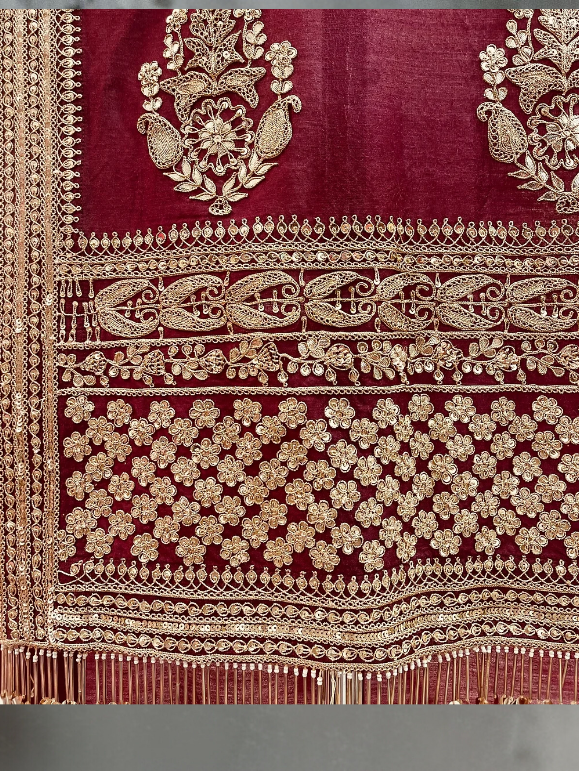 HAND EMBROIDERED MARODI WORK SILK SARI