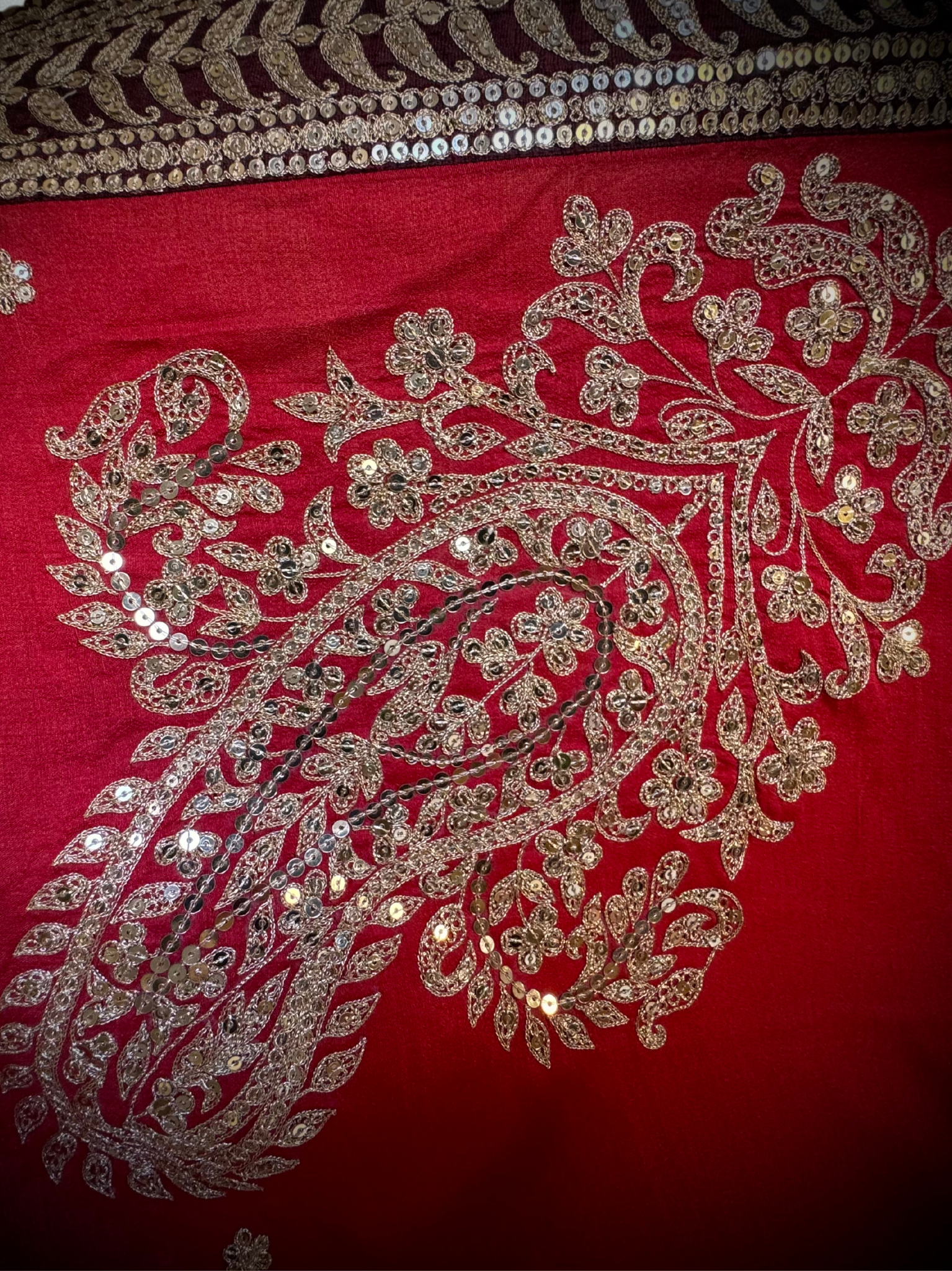 SABYASACHI INSPIRED HAND EMBROIDERED RED SARI