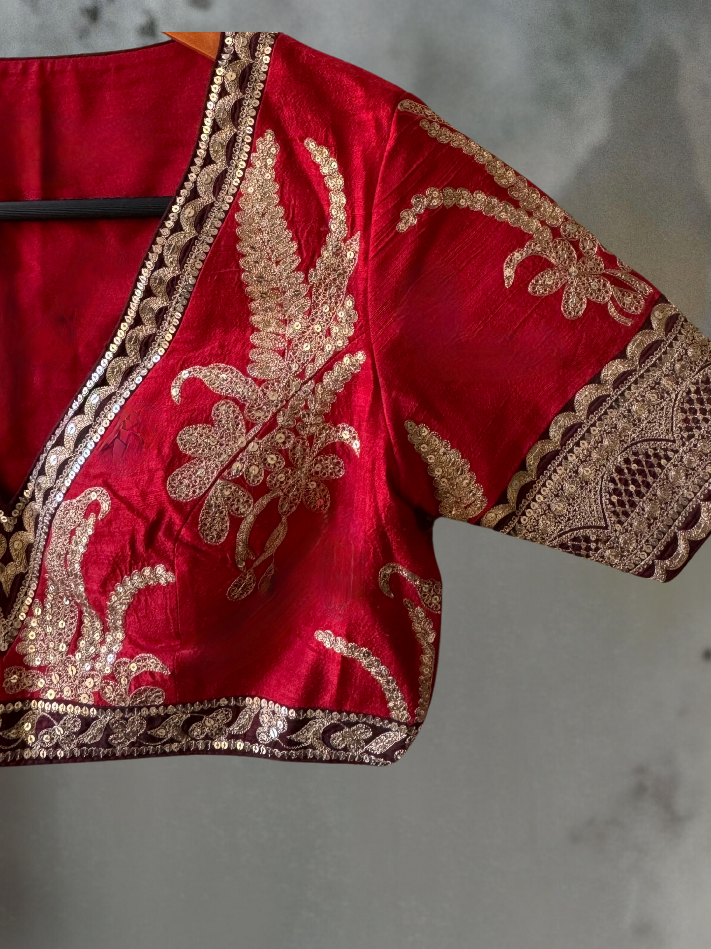 SABYASACHI INSPIRED HAND EMBROIDERED RED SARI