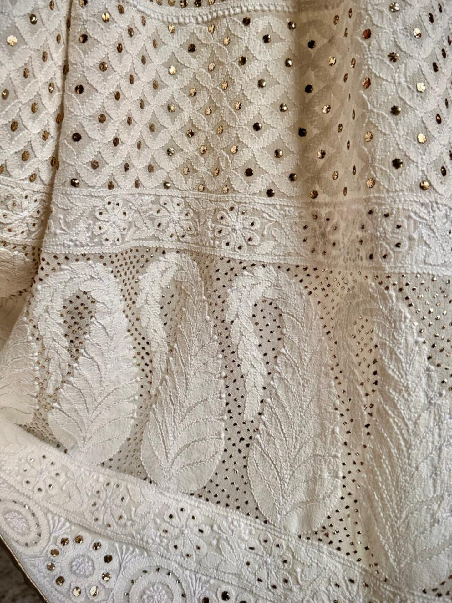 HAND EMBROIDERED CHIKANKARI LEHENGA WITH DUPATTA