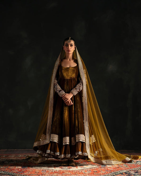 GREEN VELVET ANARKALI