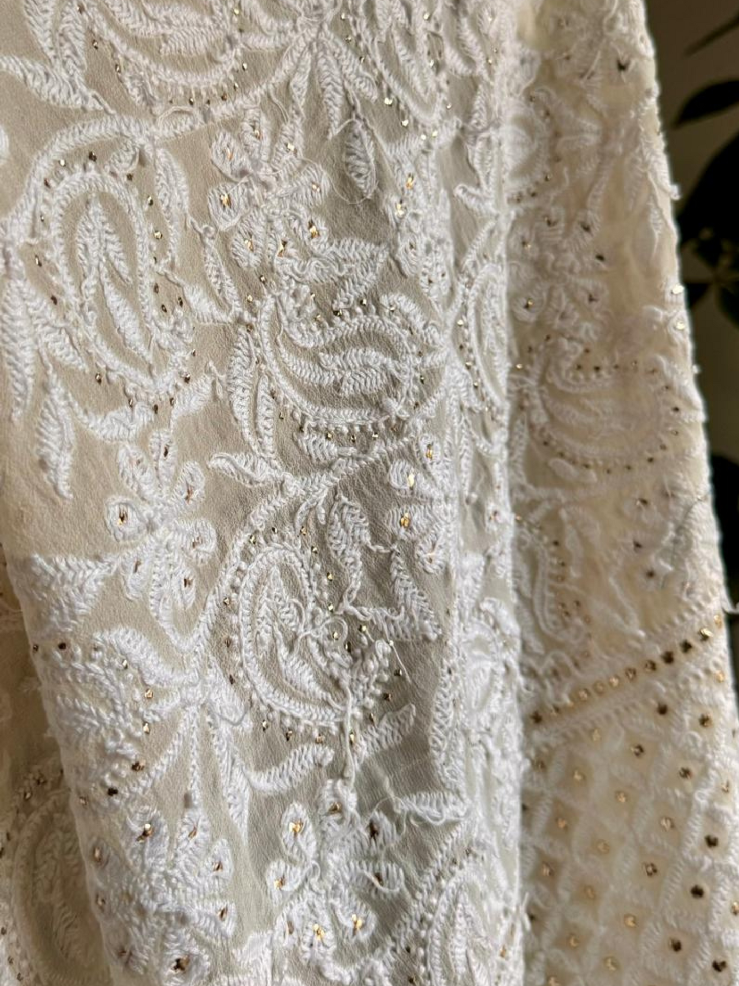 HAND EMBROIDERED CHIKANKARI LEHENGA WITH DUPATTA