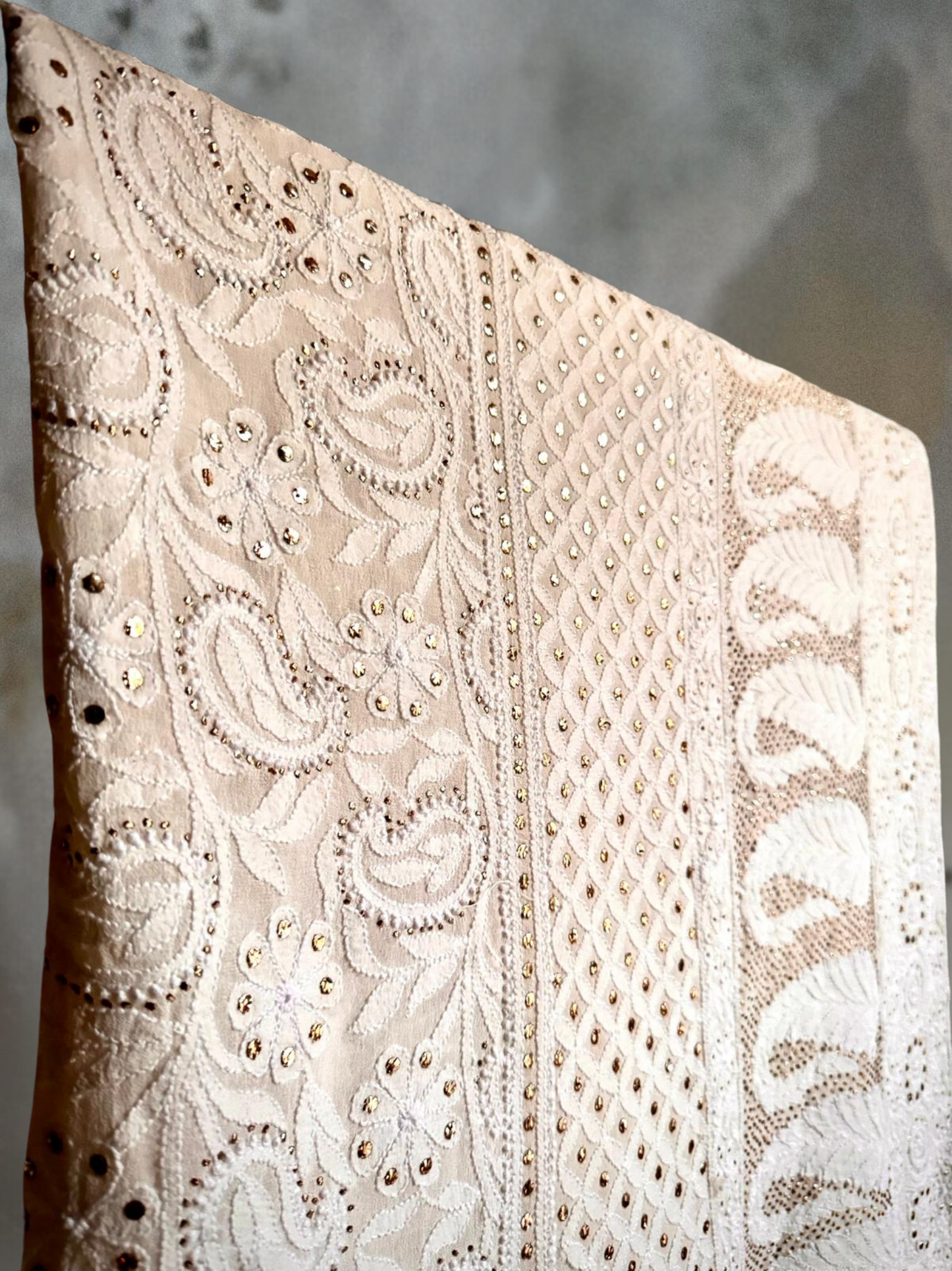 HAND EMBROIDERED CHIKANKARI LEHENGA WITH DUPATTA