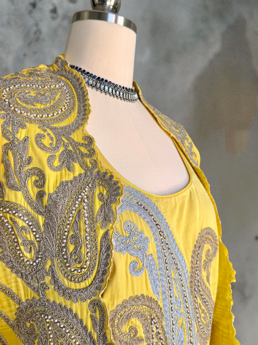 SILK AND CHIFFON 2 PIECE HAND EMBROIDERED SET