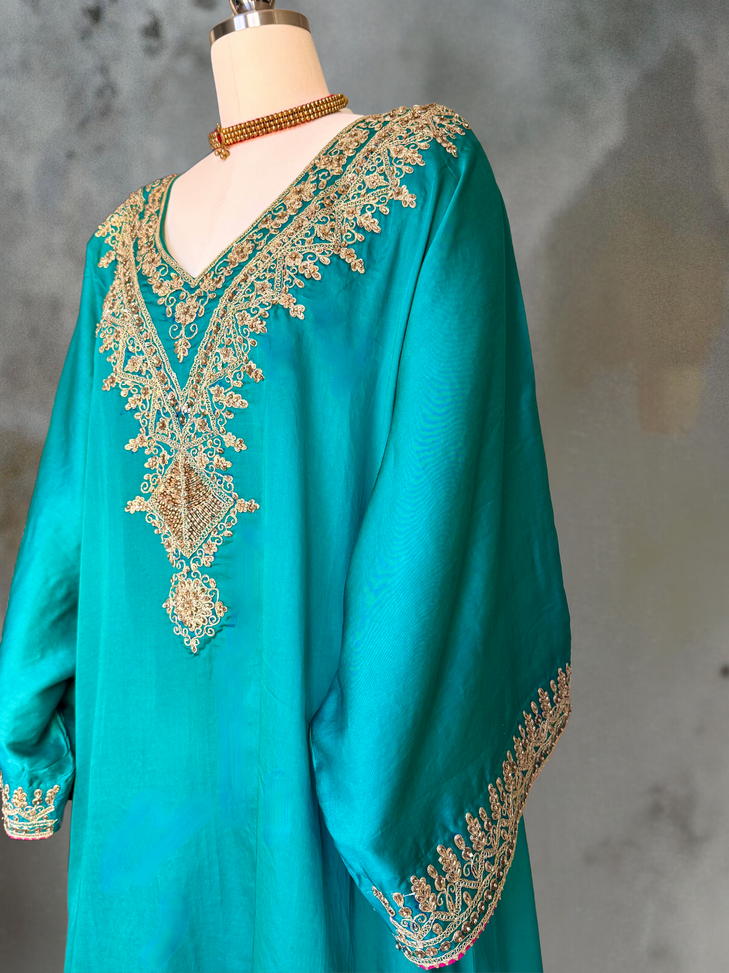 TEAL BLUE KAFTAN SUIT