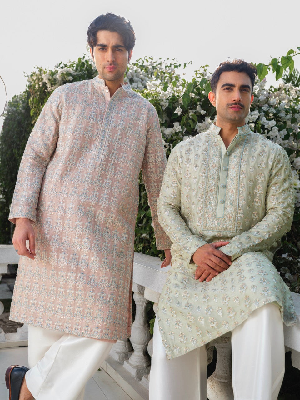 ORGANZA HEAVY HAND EMBROIDERED ZARDOZI KURTA GREEN