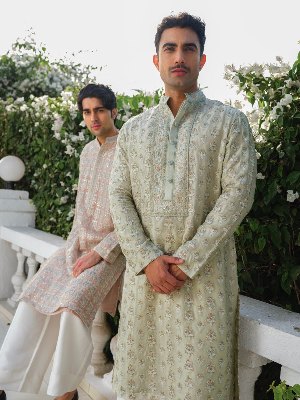 ORGANZA HEAVY HAND EMBROIDERED ZARDOZI KURTA GREEN