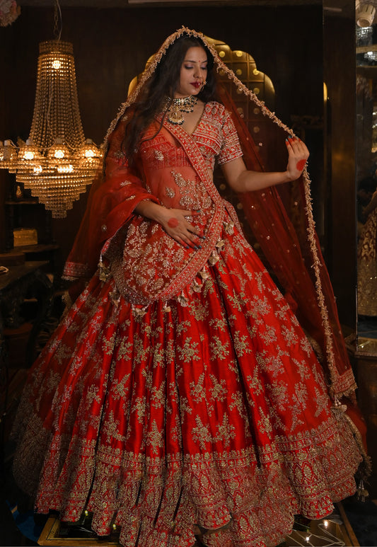 PAISLEY FULL BUTTI SILK LEHENGA