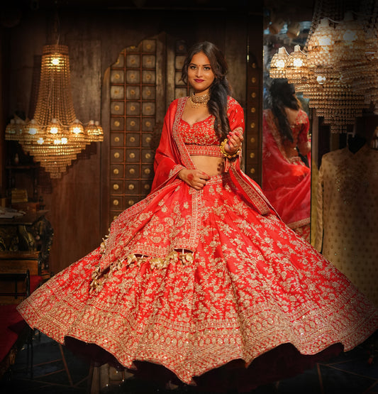 PAISELY GRADATION JAAL GAARA SILK LEHENGA