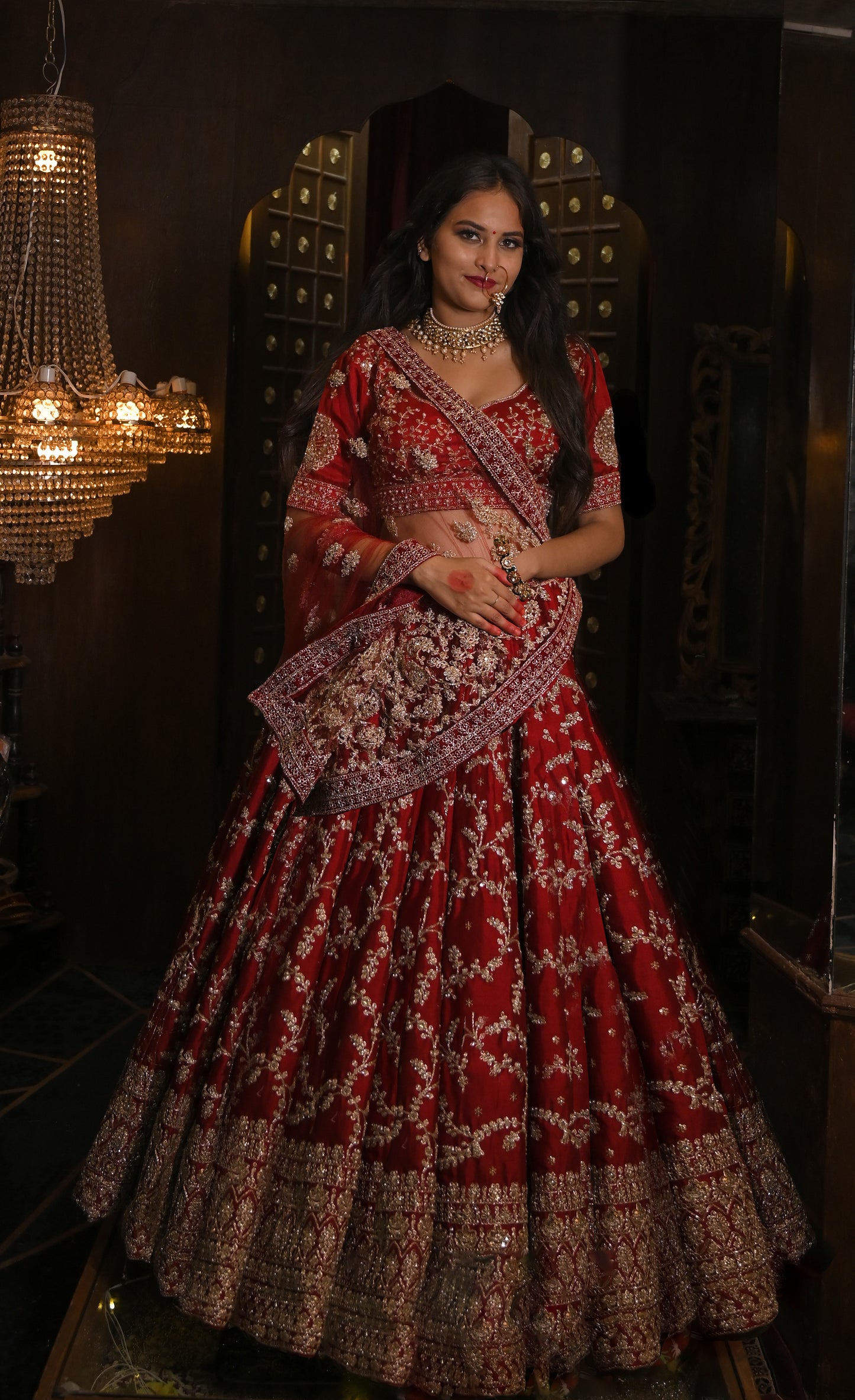 PAISLEY JAAL WORK SILK LEHENGA