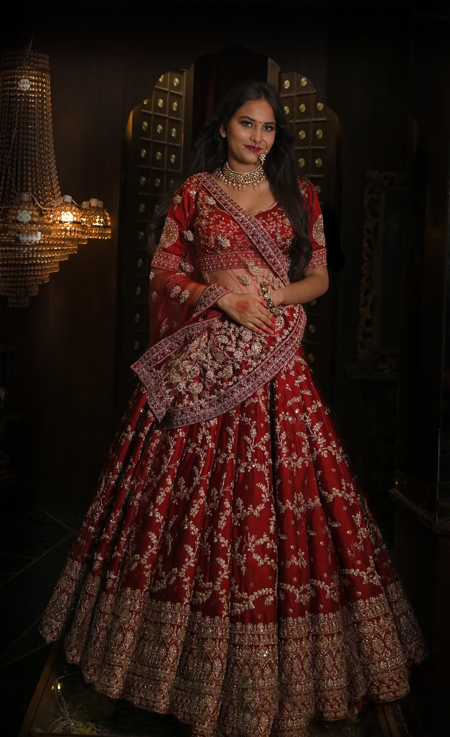 PAISLEY JAAL WORK SILK LEHENGA