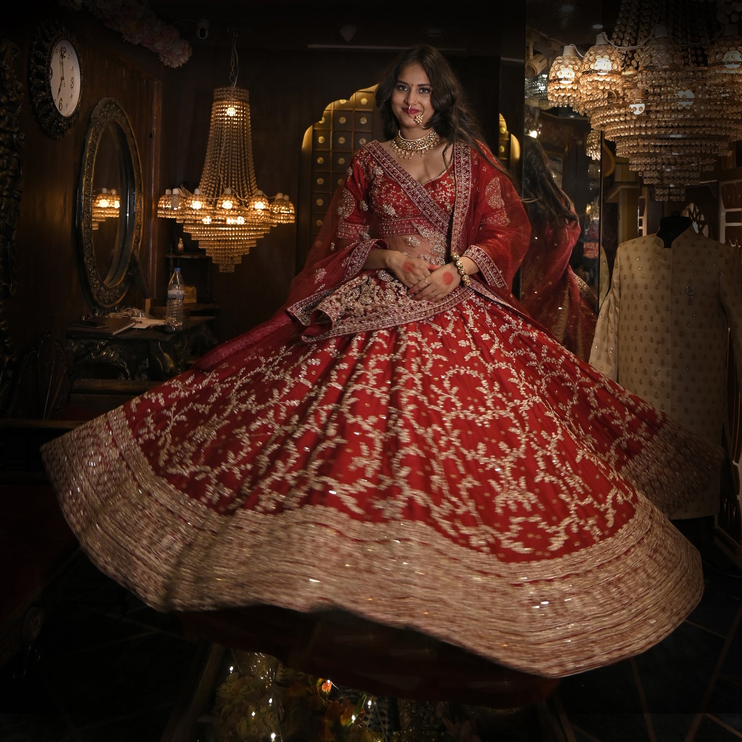 PAISLEY JAAL WORK SILK LEHENGA