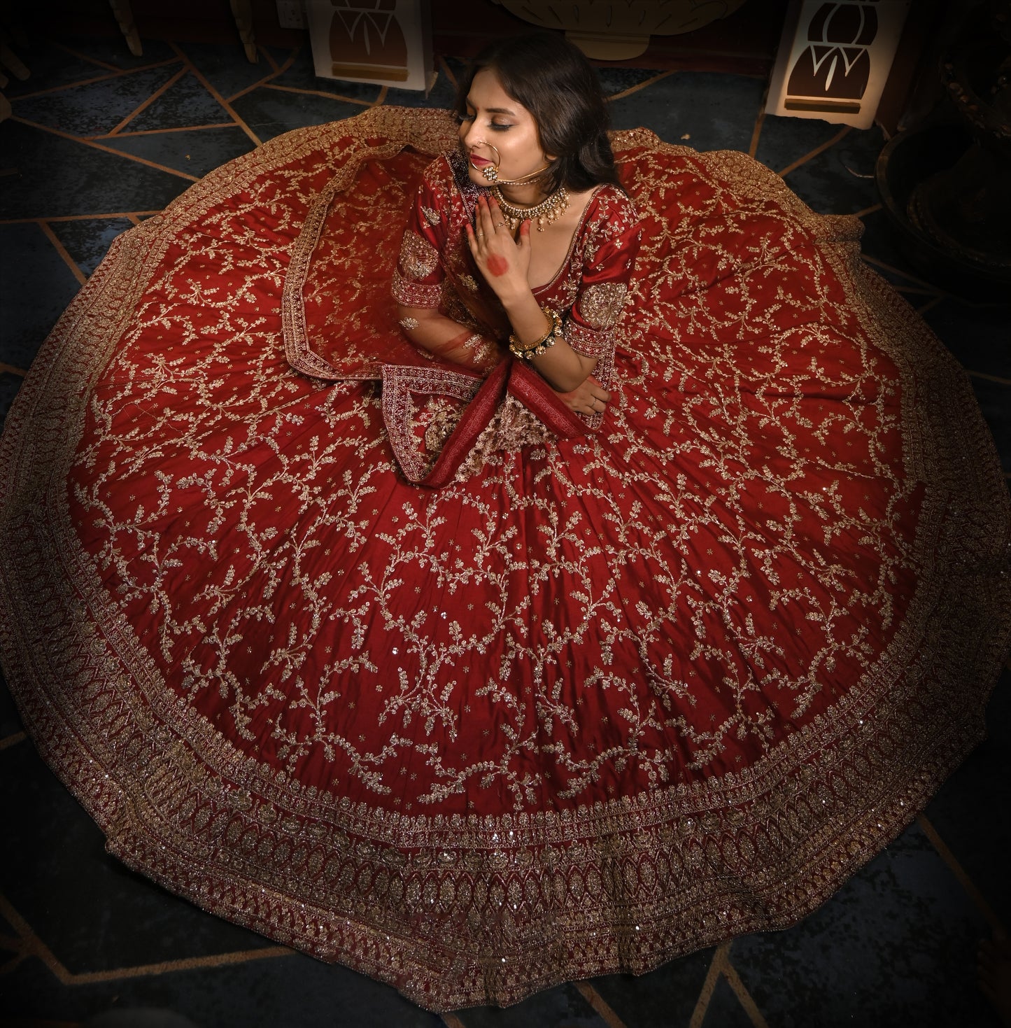 PAISLEY JAAL WORK SILK LEHENGA