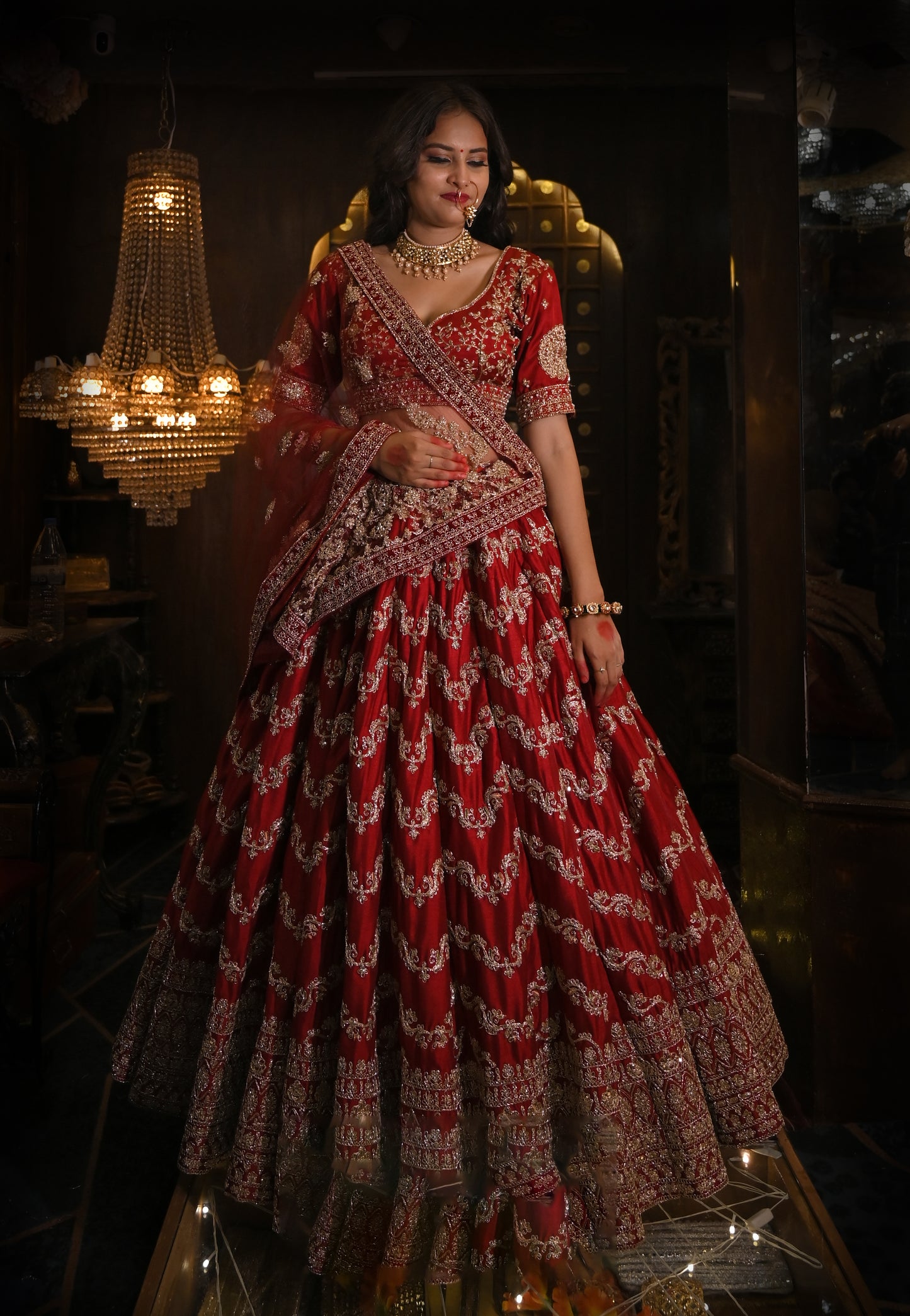 PAISELY ZIG ZAG SILK LEHENGA