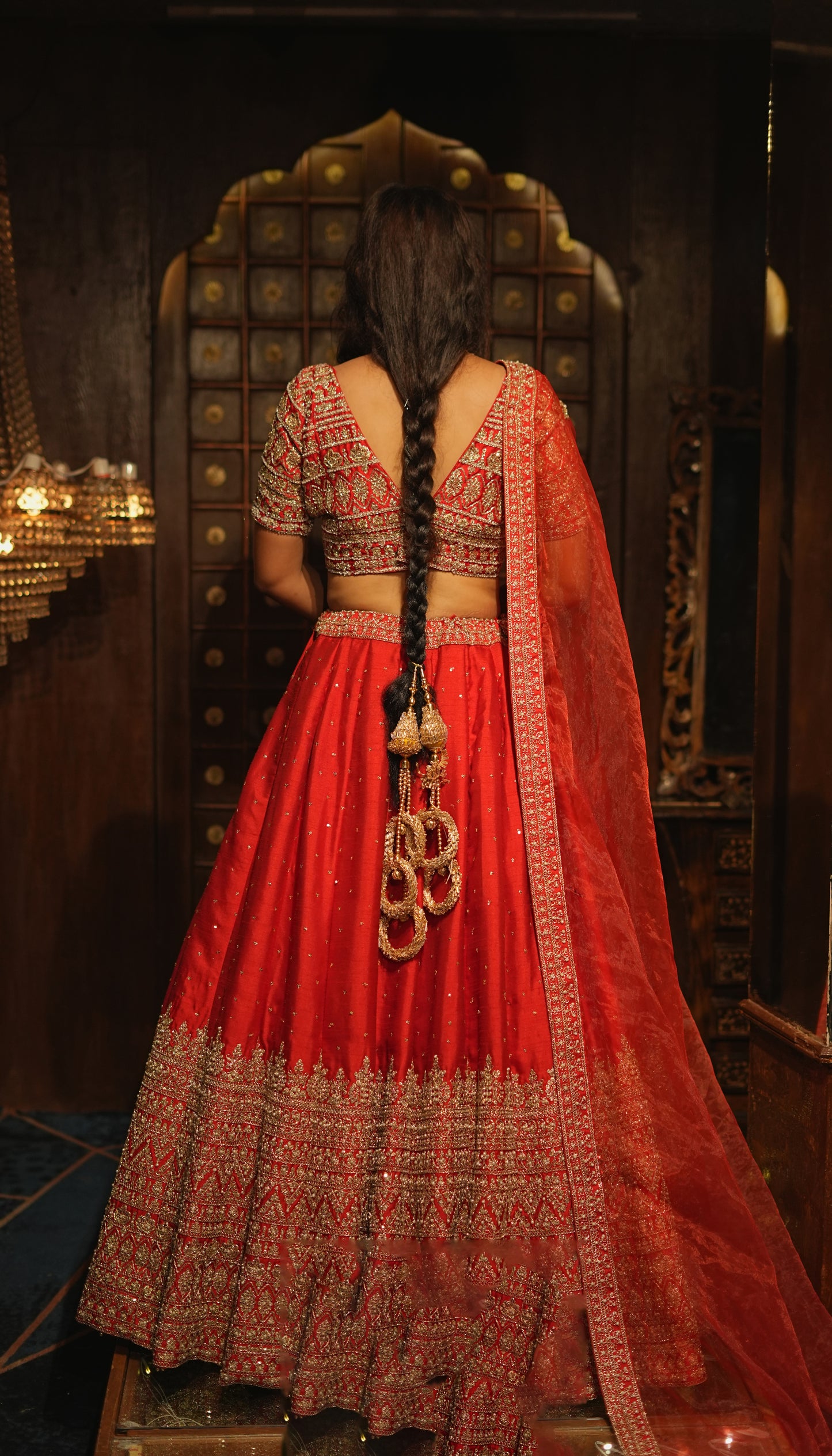 HALF BORDER SILK LEHENGA