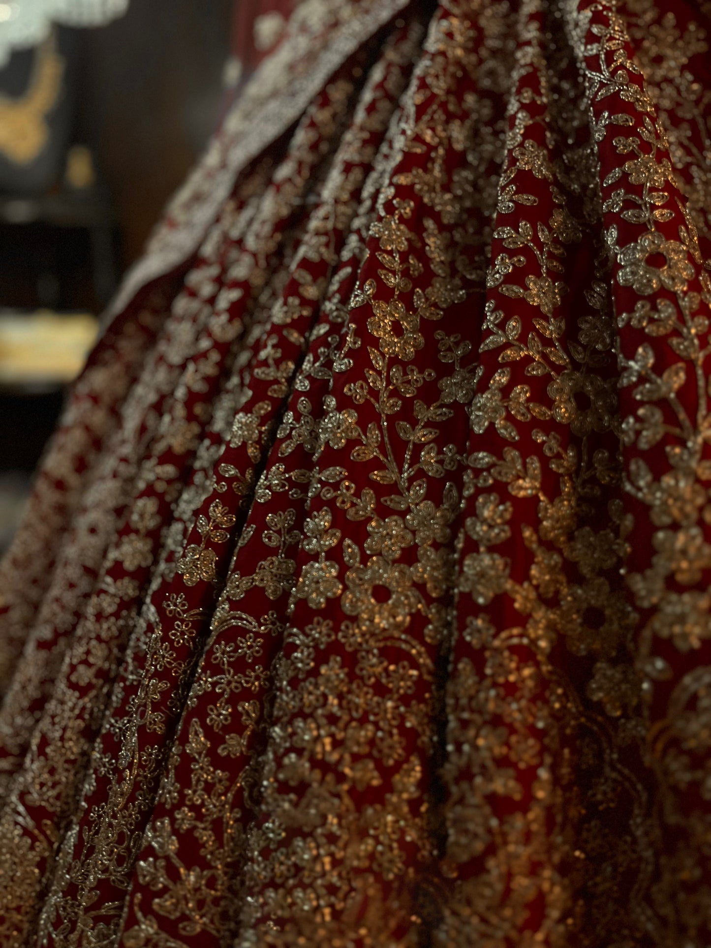PAISLEY HEAVY EMBROIDERED ALLOVER SILK LEHENGA