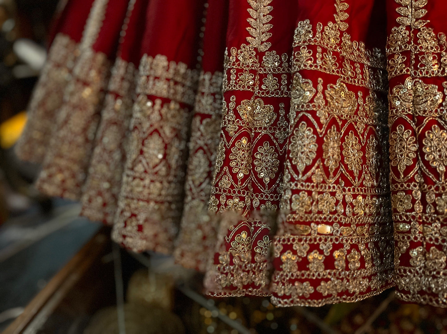 PAISLEY HALF BORDER LINE SILK LEHENGA