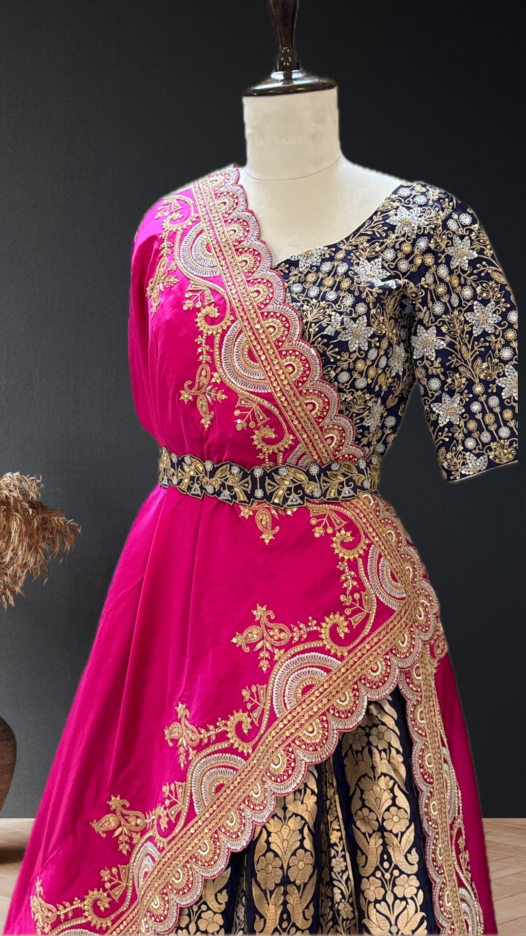 PURE KADWA WEAVE BANARASI LEHENGA WITH MARODI WORK DUPATTA