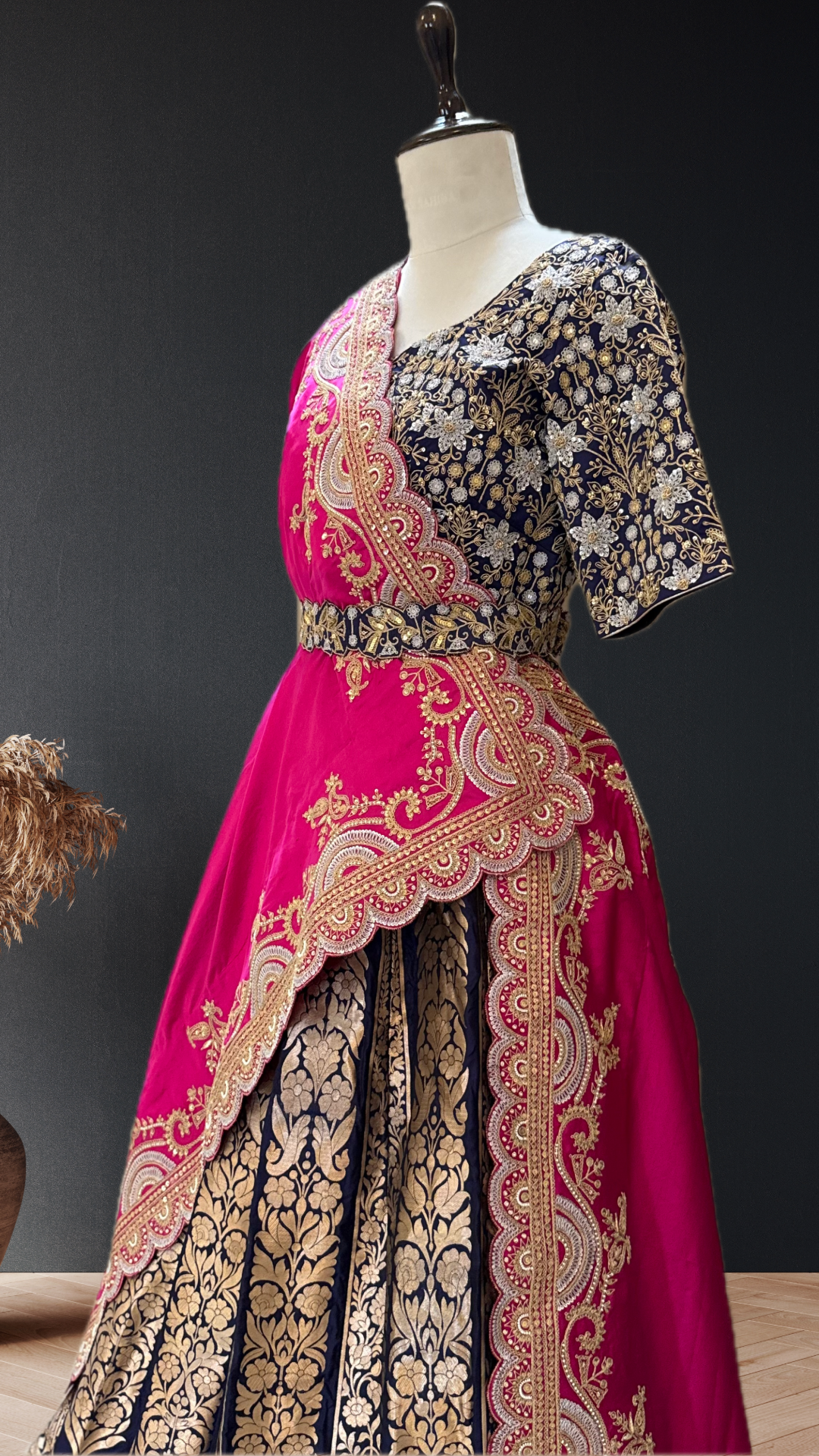 PURE KADWA WEAVE BANARASI LEHENGA WITH MARODI WORK DUPATTA