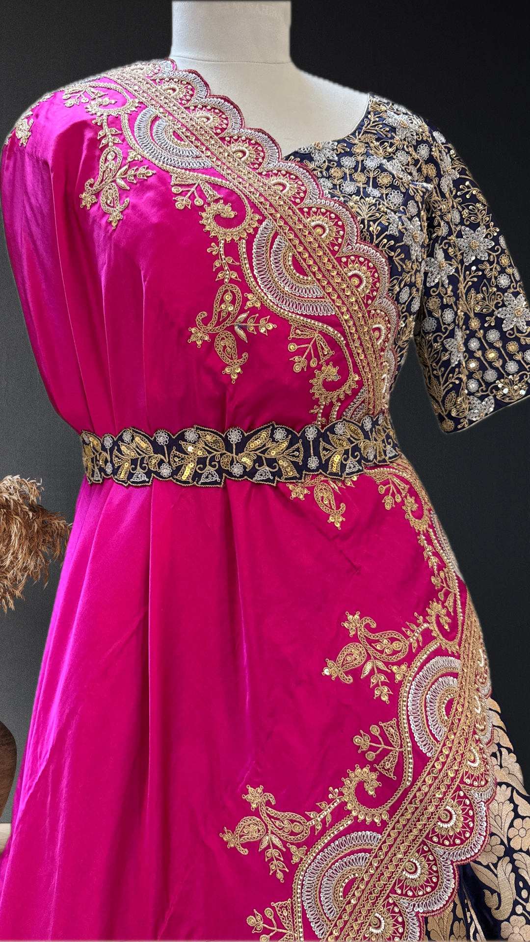 PURE KADWA WEAVE BANARASI LEHENGA WITH MARODI WORK DUPATTA