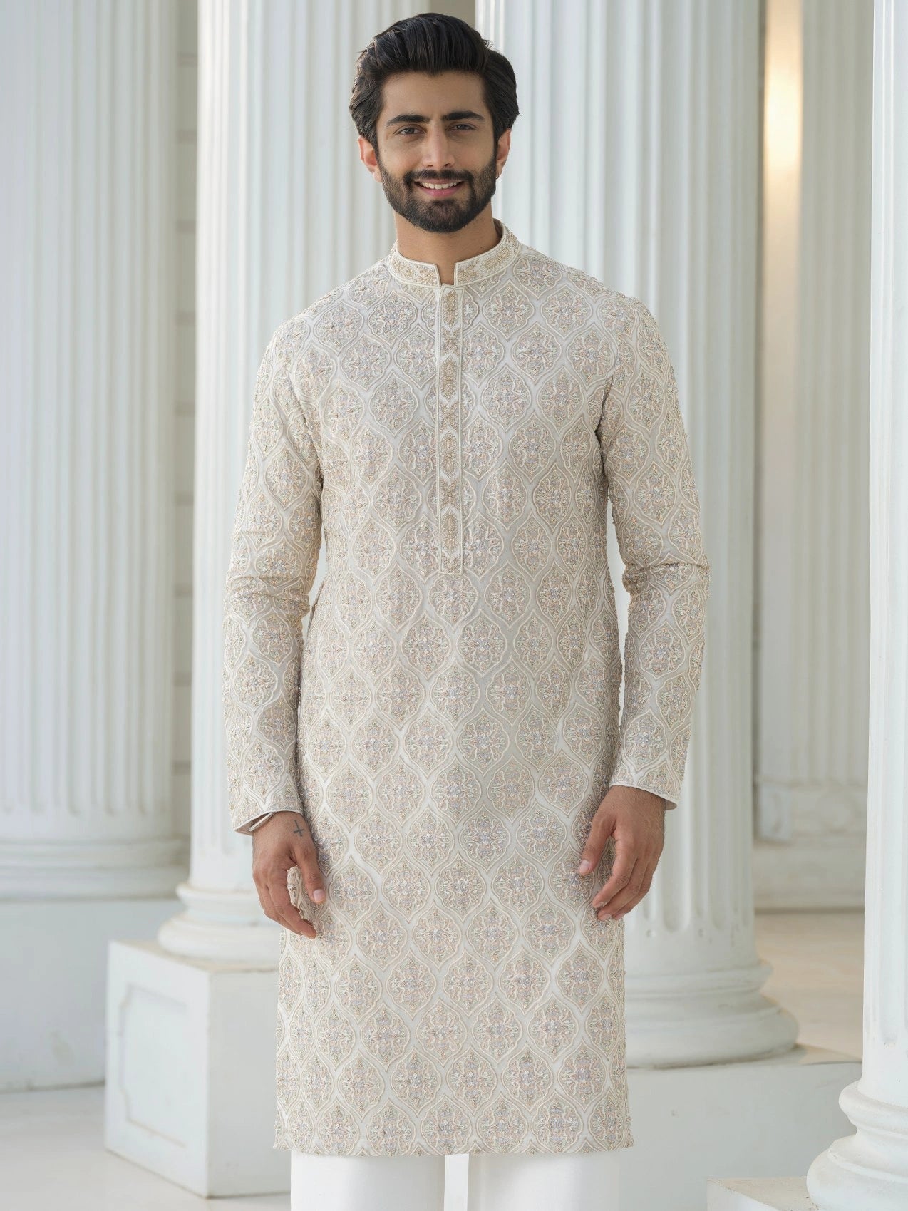 ORGANZA KURTA WITH HAND ZARDOZI & KARCHOPI EMBROIDERY