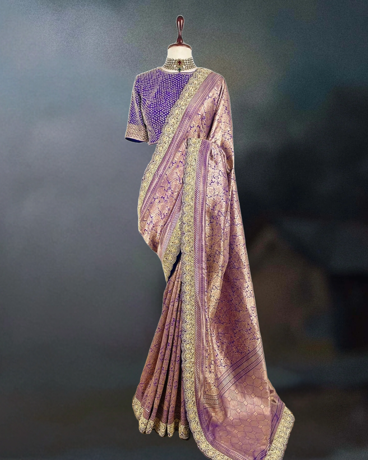 BANARASI SAREE WITH ZARDOZI WORK