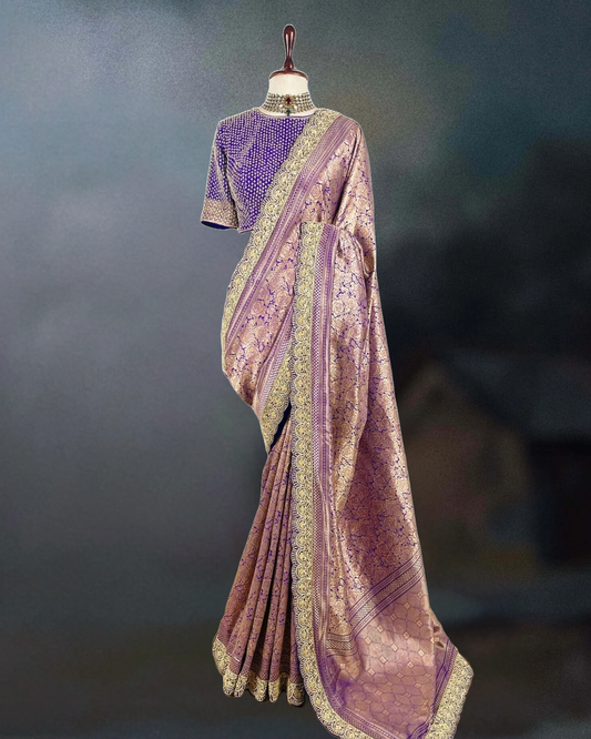 BANARASI SAREE WITH ZARDOZI WORK