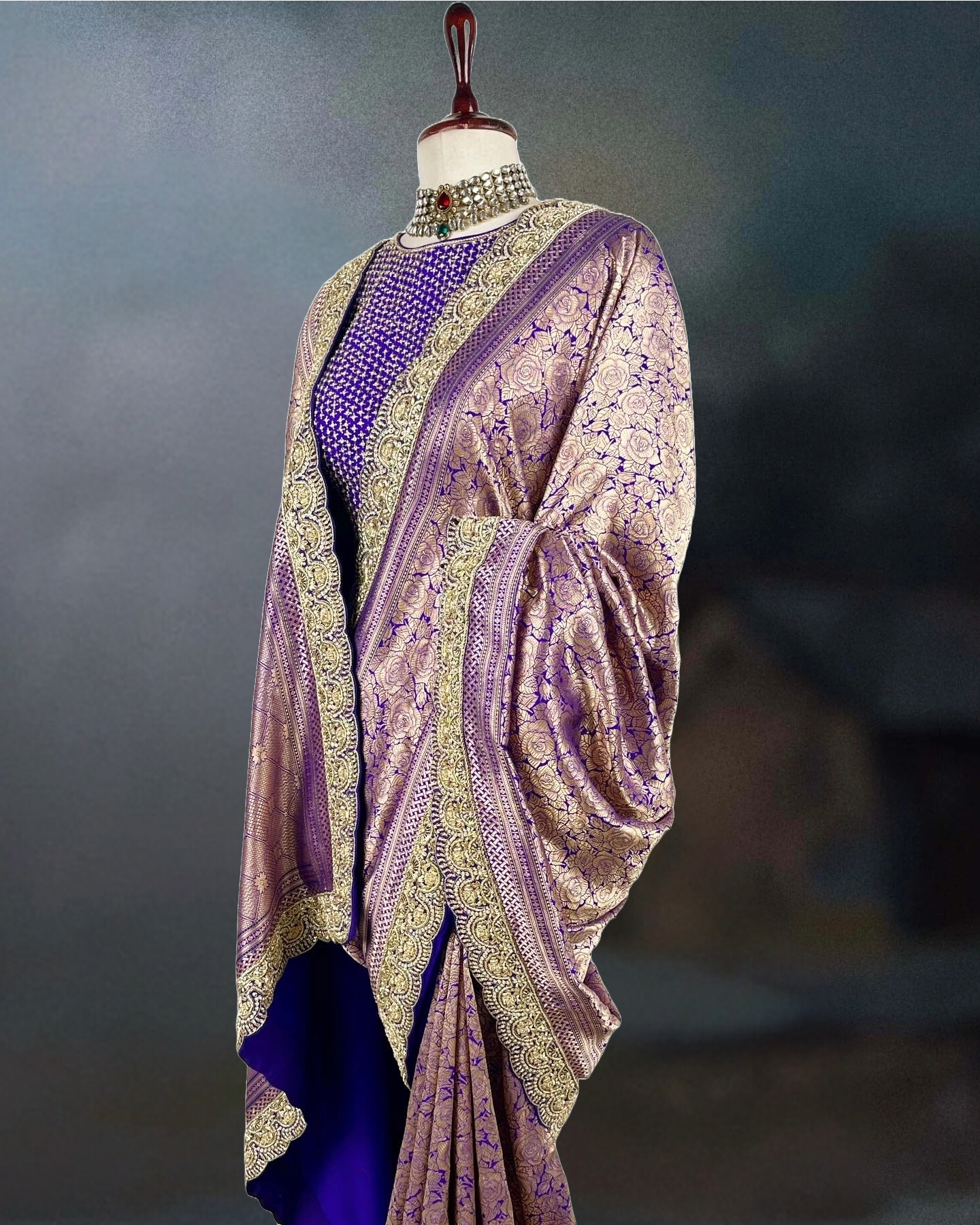 BANARASI SAREE WITH ZARDOZI WORK