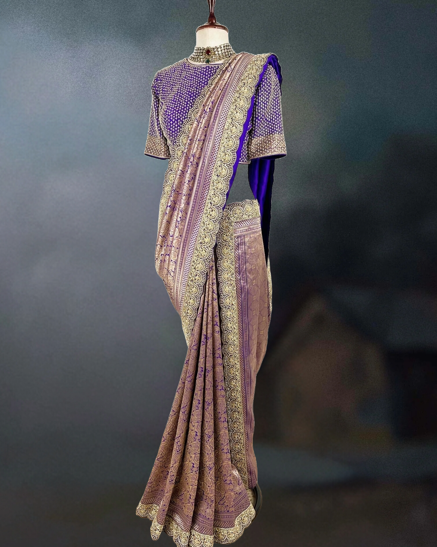 BANARASI SAREE WITH ZARDOZI WORK